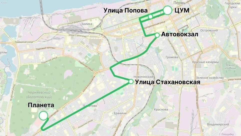 В Перми выбрали перевозчика на автобусный маршрут от ТРЦ «Планета» до ЦУМа