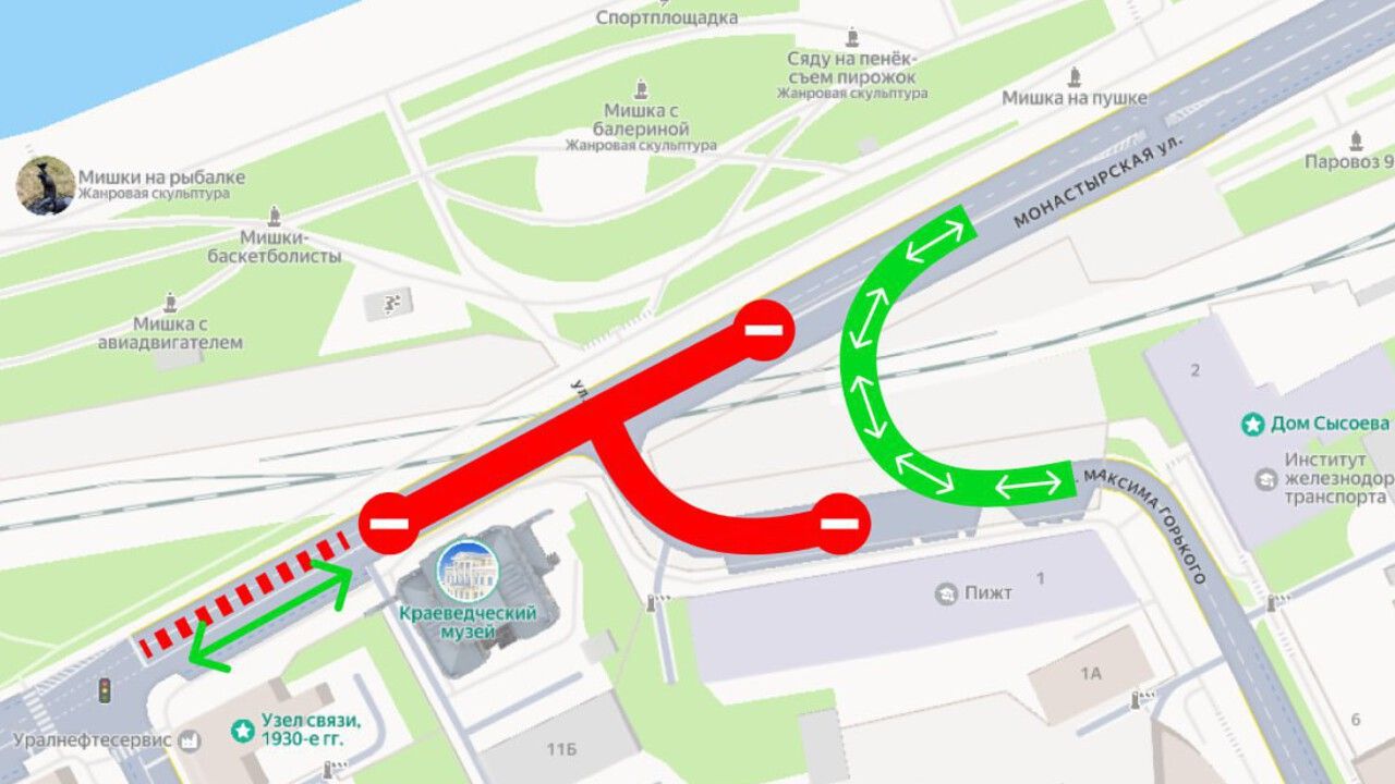 ​Почти на год частично закроют движение на улице Монастырской в Перми