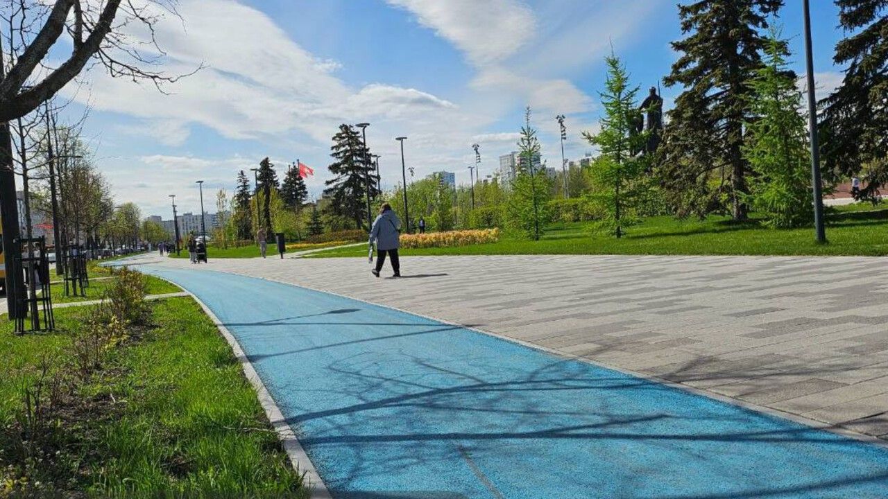 ​В Перми появилась первая цветная велодорожка