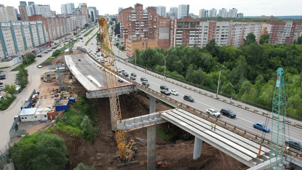 Строительство второй очереди моста через Егошиху в Перми вышло на завершающий этап