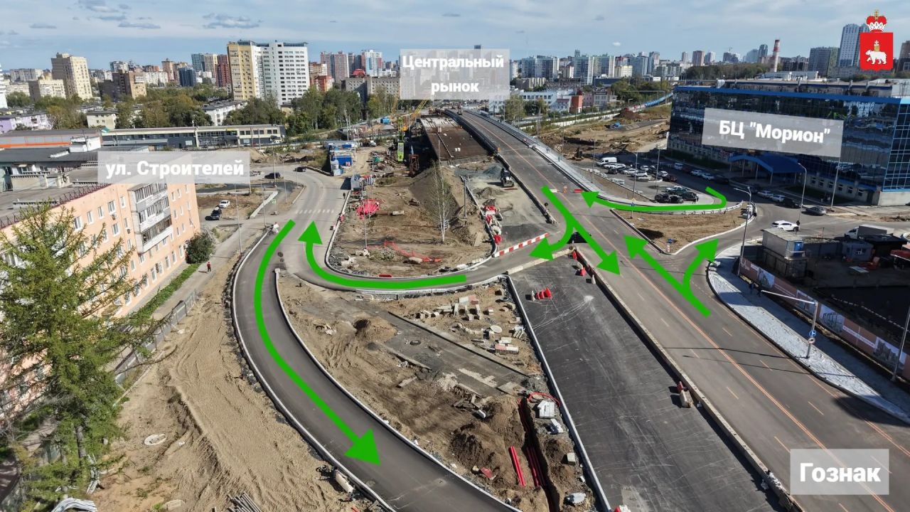 На путепроводе у «Мориона» в Перми изменили схему движения