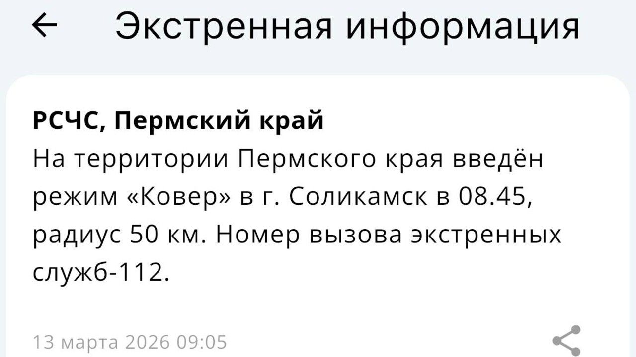 В аэропорту Перми ввели ограничения, а в Соликамске объявили сигнал «Ковер» (обновлено)