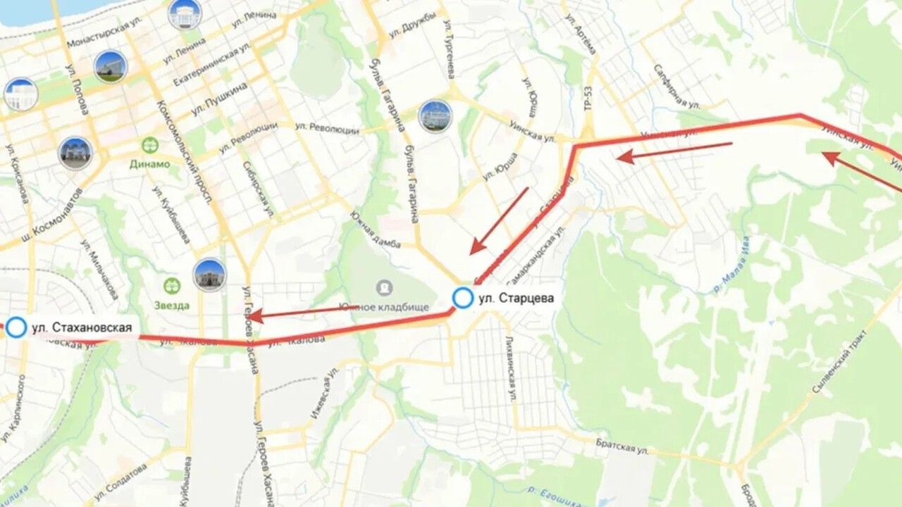 Маршрут автобуса № 822 временно изменится в Перми