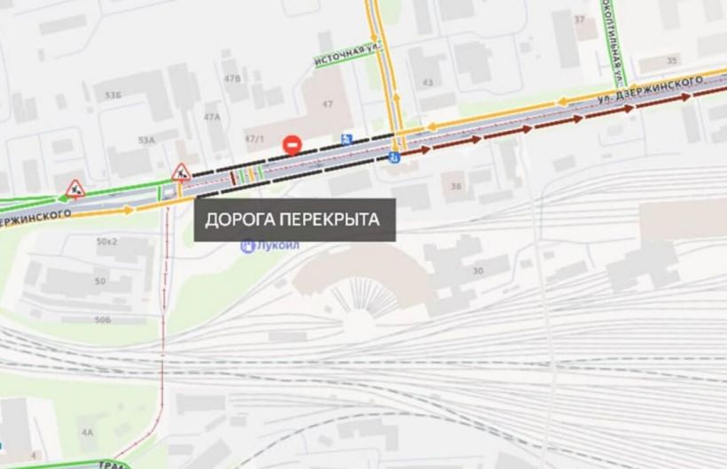 ​Движение транспорта на улице Дзержинского в Перми полностью перекрыто