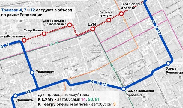 ​В Перми продолжается масштабная модернизация трамвайных путей с временным изменением маршрутов