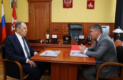 В Перми состоялась личная встреча губернатора Пермского края и главы МИД РФ Сергея Лаврова