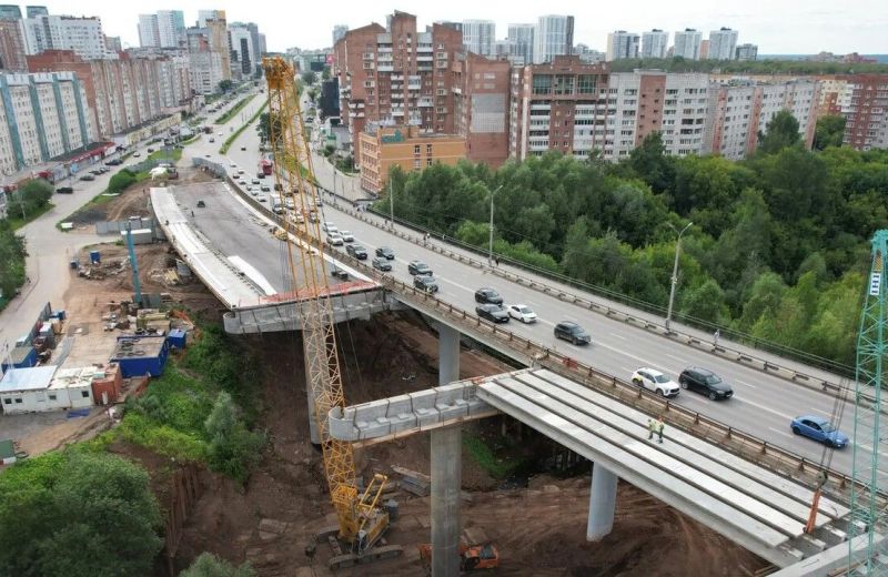 Строительство второй очереди моста через Егошиху в Перми вышло на завершающий этап