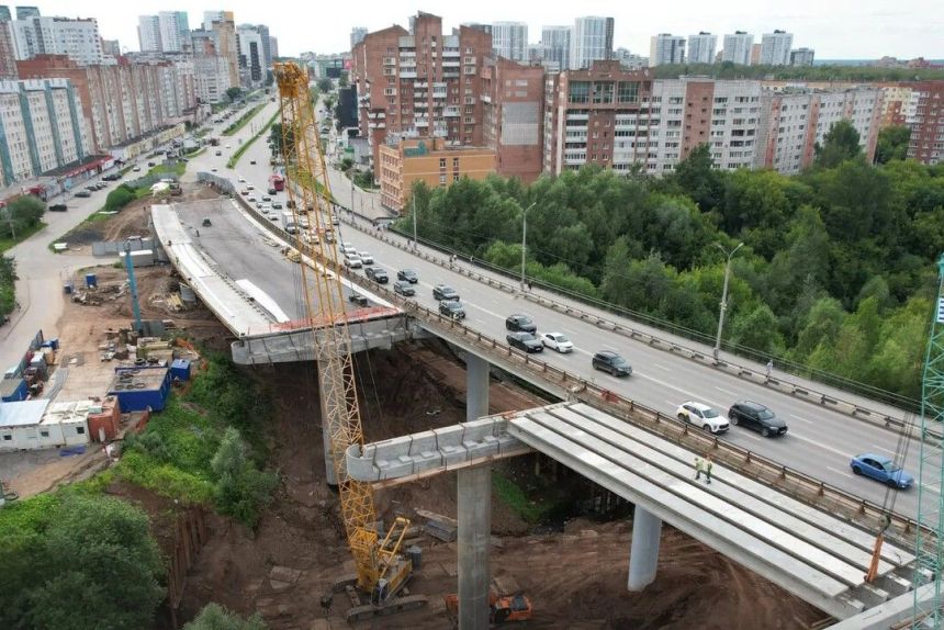 Строительство второй очереди моста через Егошиху в Перми вышло на завершающий этап
