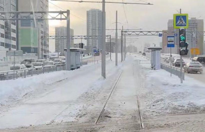 ​На улице Карпинского в Перми началась обкатка трамвайных путей