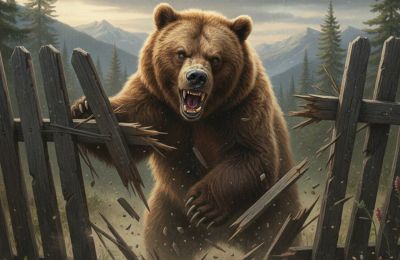 Медведь разрушил участок жительницы деревни Шабуры Частинского округа