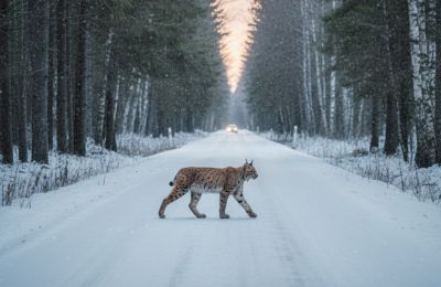 Дикая рысь замечена в Губахе