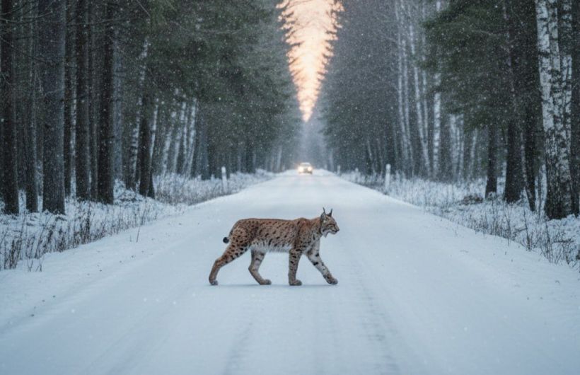 Дикая рысь замечена в Губахе