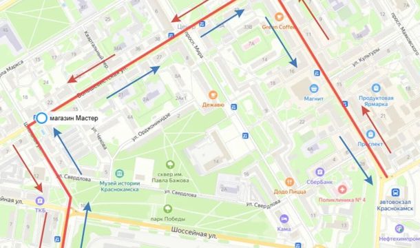 Схемы трех автобусных маршрутов изменили в Краснокамске