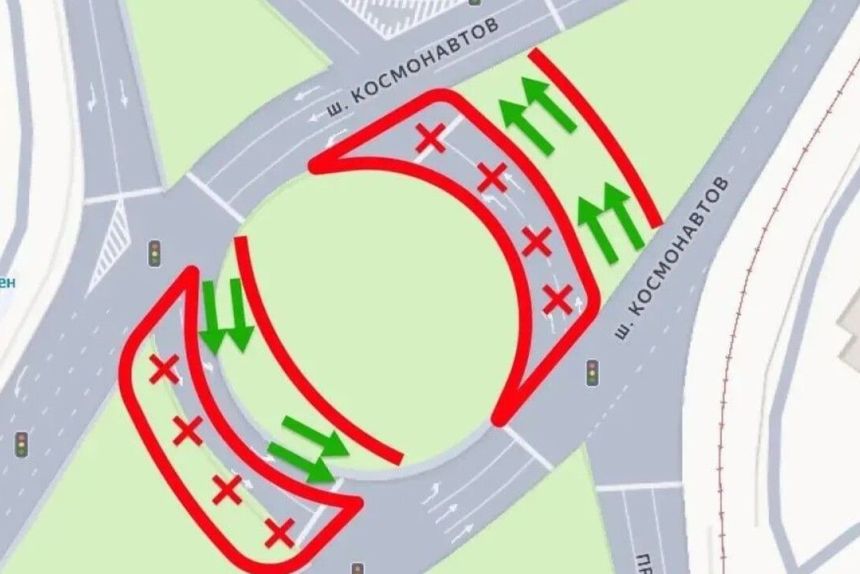На шоссе Космонавтов в Перми изменится схема движения транспорта