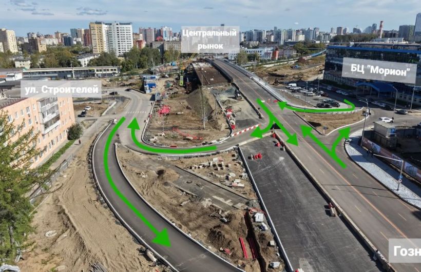 На путепроводе у «Мориона» в Перми изменили схему движения