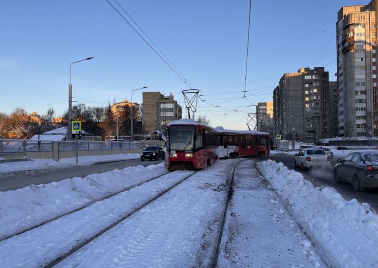 ​Обкатка новых трамвайных путей стартовала в Перми на улице Крисанова