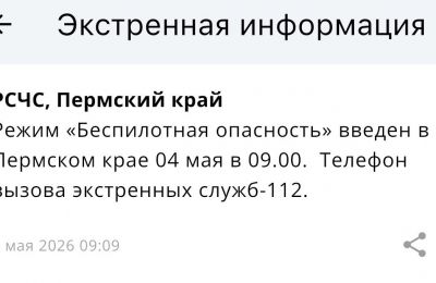 ​Режим «Беспилотная опасность» действует в Прикамье 