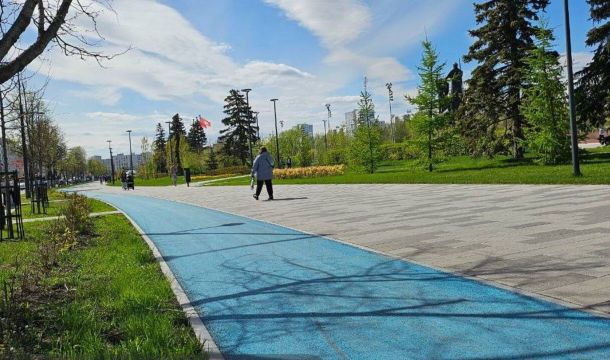 ​В Перми появилась первая цветная велодорожка