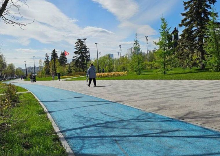 ​В Перми появилась первая цветная велодорожка