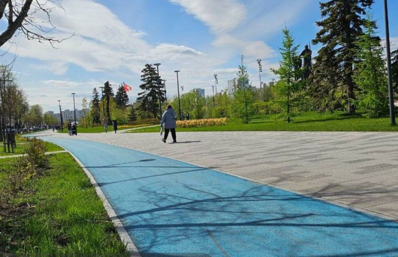 ​В Перми появилась первая цветная велодорожка